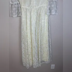 Gunne Sax by Jessica McClintock Vintage 1970’s Ivory Lace Wedding Dress size 7 thumbnail 10