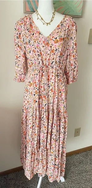 Petal + Pup Kelda Midi Maxi Floral Dress in Size Large thumbnail 1