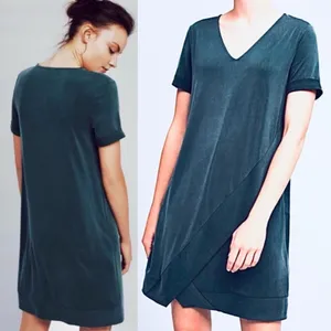 Anthropologie Dolan Tunic Dress Green Short Sleeve Soft Shift‎ XSP XS Petite thumbnail 2