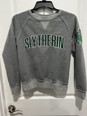 Harry Potter Slytherin Sweatshirt, Sz S Small stain on waist band thumbnail 1