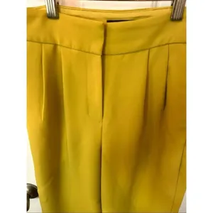 Express high rise mustard yellow ankle pants size 2 dress pants work pants thumbnail 2