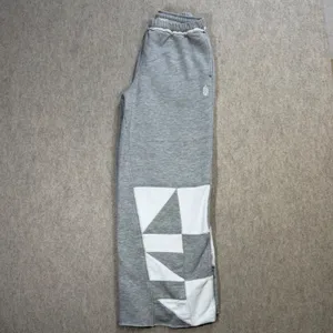Free People Movement Hot Shot Geometric Patchwork Wide Leg Sweatpants‎ Gray XS thumbnail 14