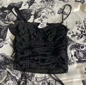 Black Mesh Ruched Top – Princess Polly thumbnail 2