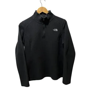 The North Face Women's 1/4 Zip Fleece Sweater Size Medium Black Pullover Warm thumbnail 1