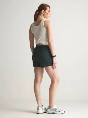 QUINCE Flowknit Mid-Rise Active Shorts Heather Green Sz Medium thumbnail 3
