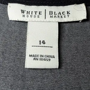 White House Black Market Womens Size 14 Black White Floral Draped Midi Dress thumbnail 4