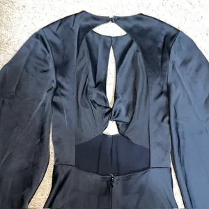 Significant Other Demi Backless Twist Front Column Maxi‎ Gown Black 2 thumbnail 6