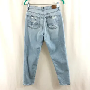 American Eagle Womens Mom Jeans High Waist Light 4 thumbnail 2