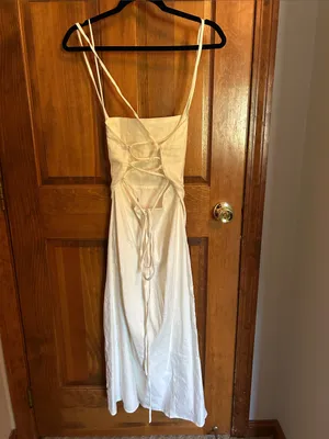 NWT ASTR The Label Brayden White Linen Blend Midi Dress Bridal Shower, Medium thumbnail 10