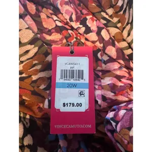 Vince Camuto V-Neck Shirred Maxi Dress in Purple / Multicolor Size 20W MSRP $179 thumbnail 12