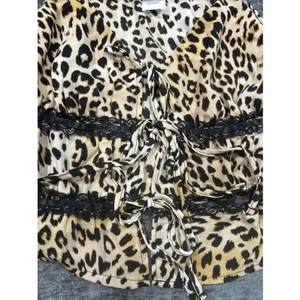 No‎ Boundaries Leopard Print Lace Up Cami Top Juniors XXL Y2K Coquette Lace Trim thumbnail 2