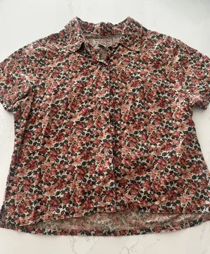 Abercrombie & Fitch Co. Vintage Linen and Cotton blend short sleeve floral shirt thumbnail 1