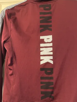 Victoria’s Secret Pink Burgundy Quarter Zip Pullover Sweatshirt Medium thumbnail 7