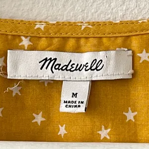 Madewell Wrap Top in Star Golden Yellow Scatter Print M thumbnail 13