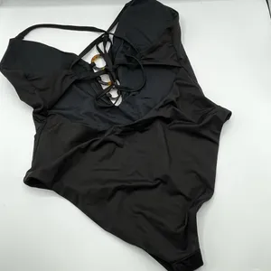 Aqua Lounge Black One Piece Swimsuit Sz L thumbnail 5