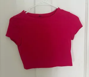 Hot pink cropped tee thumbnail 1