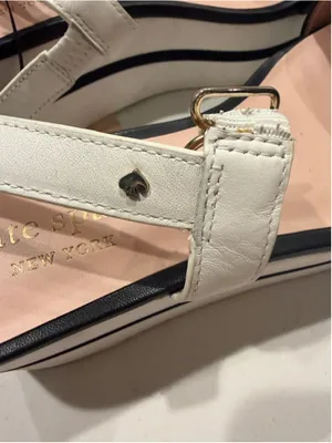 Kate Spade Wedge Sandals Black and White Size 10 thumbnail 3