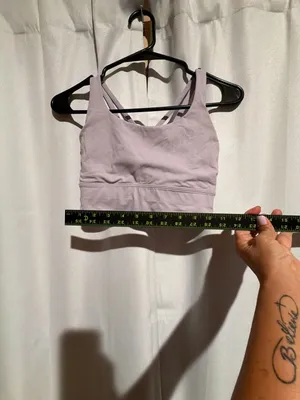 Lululemon Energy Longline Sports Bra Pink Lilac Strappy Back Size 6 thumbnail 2