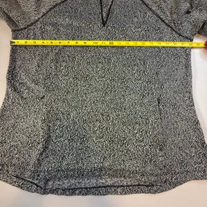 Avia Womens Quarter Zip Pullover Space Dye Marled Active Top Black White XL thumbnail 8