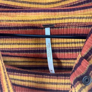 FREE PEOPLE Cape Cod‎ Thermal Striped Ribbed Cowl Neck Size M thumbnail 3