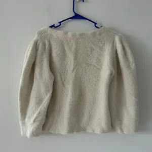 Free People Moonbeam Fluffy White Puff Sleeve Sweater Top Size M thumbnail 5