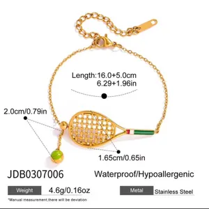 Tennis bracelet with tennis ball Gold thumbnail 4