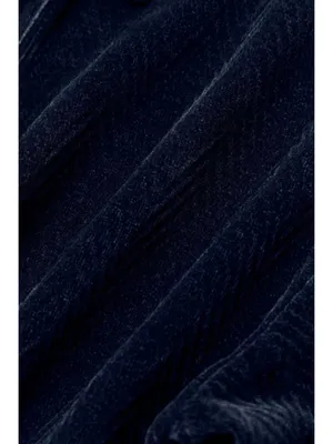 Alo Cropped Cozy Day Henley Pullover Navy V-Neck Velvet Velour Chevron Sweater S thumbnail 8