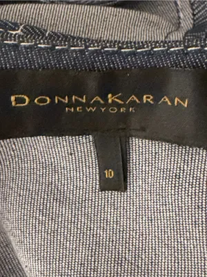 DONNA KARAN New York Denim Paneled A-Line Midi Dress POCKETS Size 10 thumbnail 8