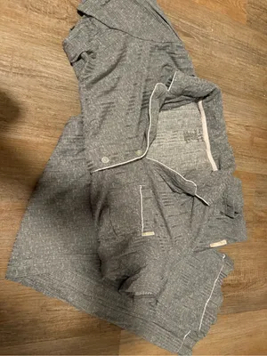 Heather Gray Pajama Set with light pink Piping Size XL thumbnail 2