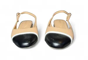 Women’s size 11 On 34th Avril Capped-toe Slingback flats black tan thumbnail 2