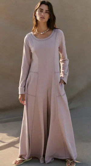NWT Free People Free Est Strada Jumpsuit- mushroom woods $98 thumbnail 1