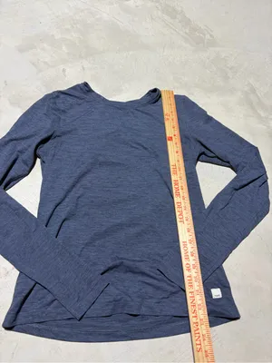 Vuori women’s long sleeve lux crew shirt medium blue thumbnail 5