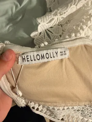 Hello Molly White Lace Crop Top thumbnail 3