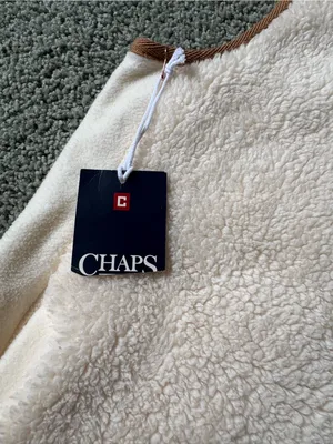 Chaps Faux Shearling Fleece Sherpa Vest Full Zip Womens Size XL Cream Brown NWT thumbnail 5
