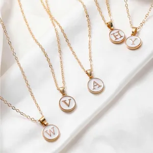 Letter F Necklace Gold Tone Minimalist thumbnail 5