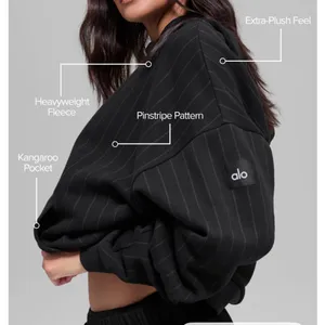 Alo Yoga pinstripe hoodie thumbnail 3