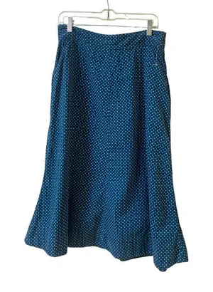 Anthropologie skirt by vanessavirginia blue with light blue polka dots sz 10 thumbnail 1