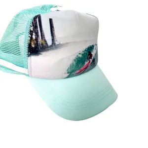 Roxy Aqua Blue Surf Girl Graphic Adjustable Baseball Cap Hat thumbnail 4