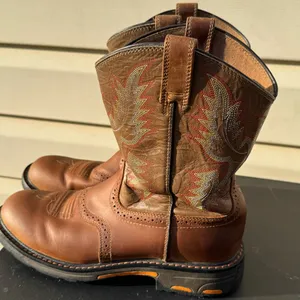 Ariat 4LR Brown Leather Western Boots Women US 6 Embroidered Cowboy thumbnail 3