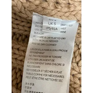 Free People Sweetheart Beige Chunky Knit Mock Neck Balloon Sleeve Sweater Top S thumbnail 6