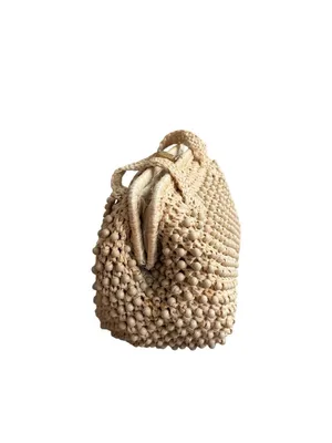 VINTAGE The Golden Girls Style Woven Top Snap Handbag thumbnail 9