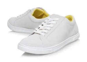Ugg Australia Karine Sneaker Suede Lace Up Shoe off White Lily size 8 thumbnail 1