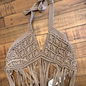 HANDMADE Crochet Bra‎ Top Tan thumbnail 3