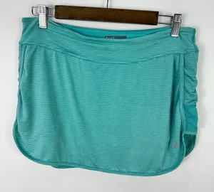 Lija Skort Women Large Teal Striped Athletic Tennis Golf‎ Skirt Side Pocket thumbnail 1
