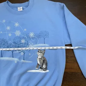 Blue Cat Crewneck Sweatshirt thumbnail 4