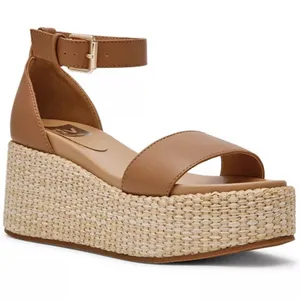 Dolce Vita Size-6.5 Women's Alumina Espadrille Sandals Wedge Brown thumbnail 1