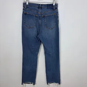 Abercrombie & Fitch The Ankle Straight Ultra High Rise Distressed Size 29/8 Long thumbnail 7