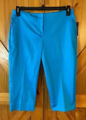 Worthington Fresh Blue Cropped Dress Pants Slim Leg Petite Size 6P NWT (8741) thumbnail 1