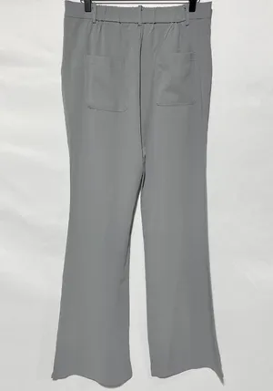New Flare Leg Elastic Waist Trousers Victoria Pant Grey Size Medium thumbnail 9