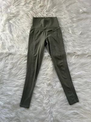 Prana Olive Green Women’s High-Waist Ribbed Leggings thumbnail 2